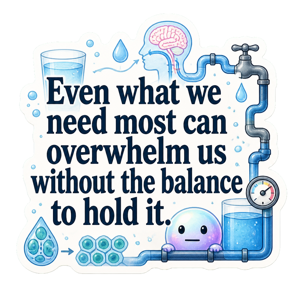 Even what we need most can overwhelm us without the balance to hold it.