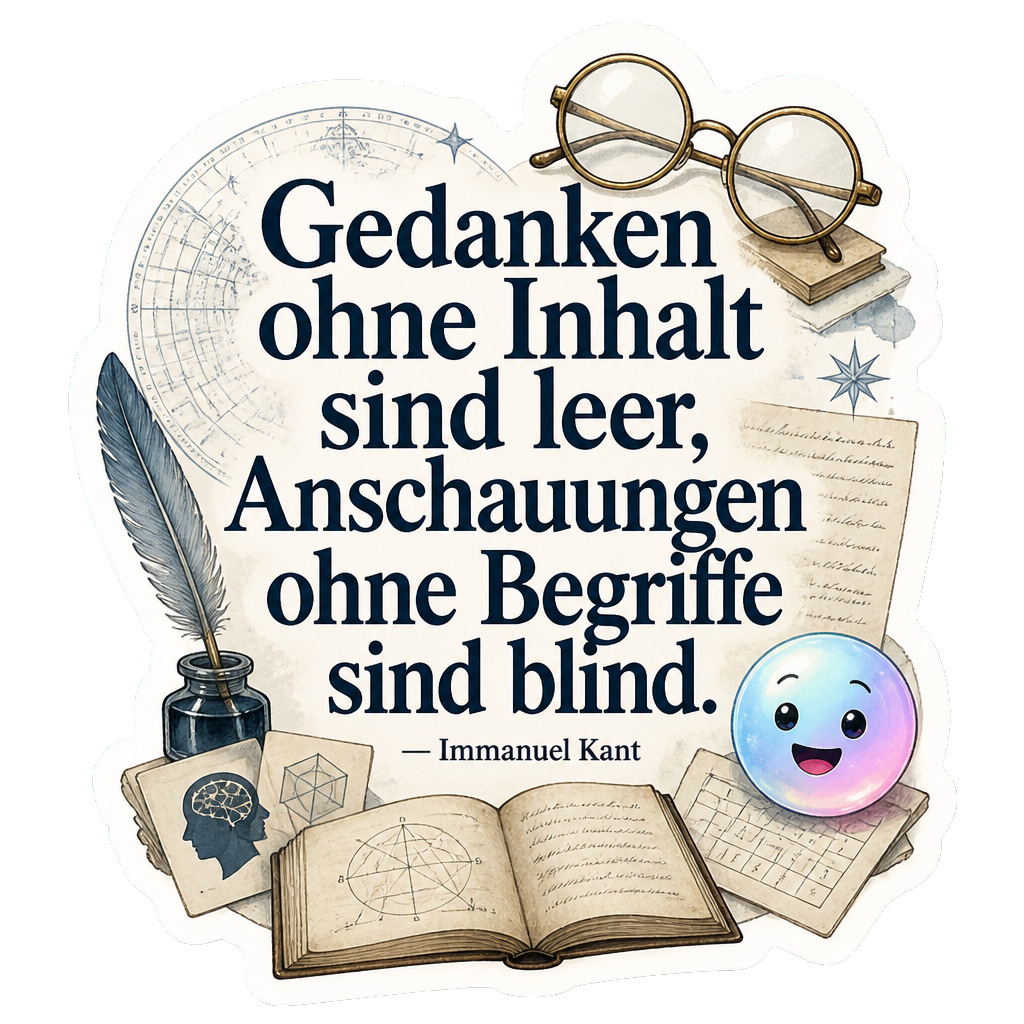 Gedanken ohne Inhalt sind leer, Anschauungen ohne Begriffe sind blind.
