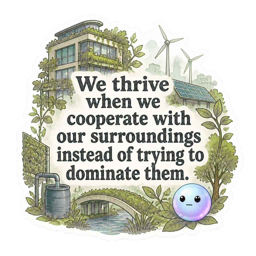 We thrive when we cooperate with our surroundings instead of trying to dominate them.
