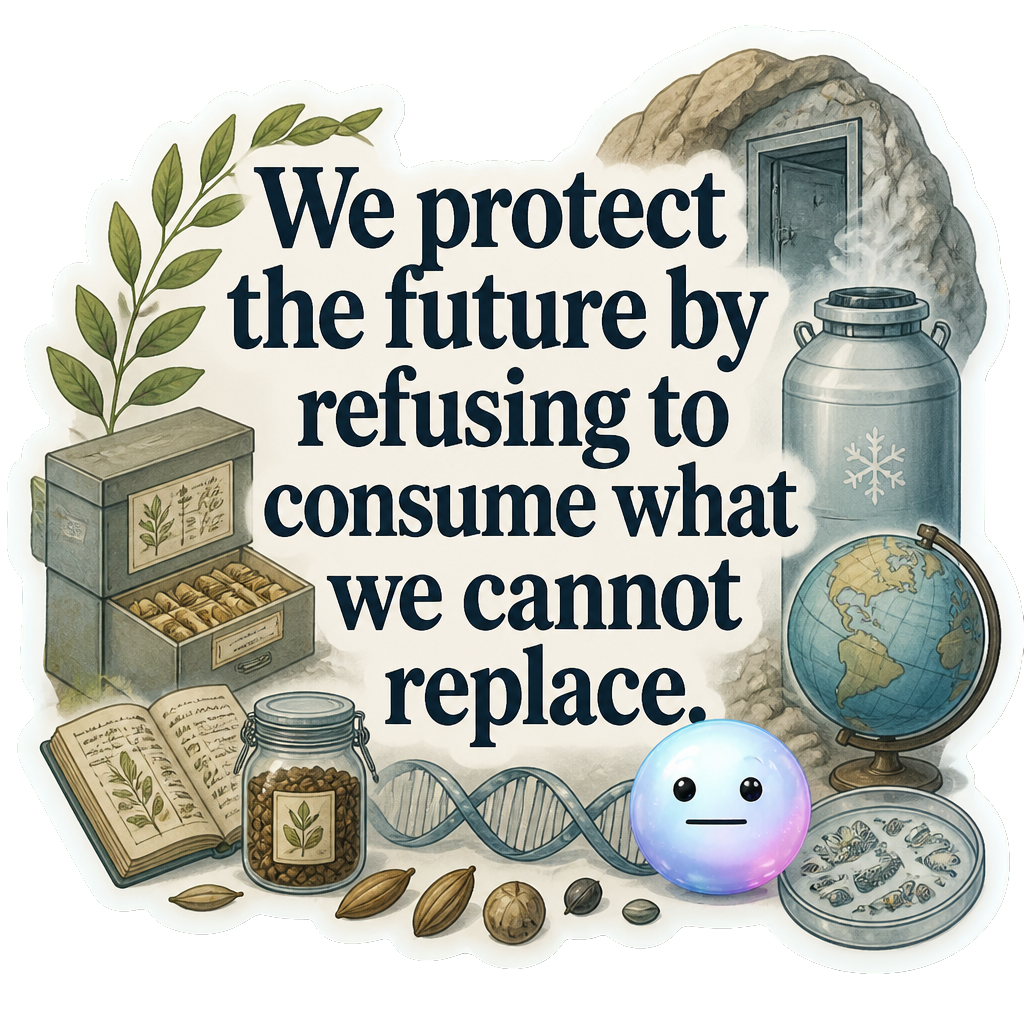 We protect the future by refusing to consume what we cannot replace.