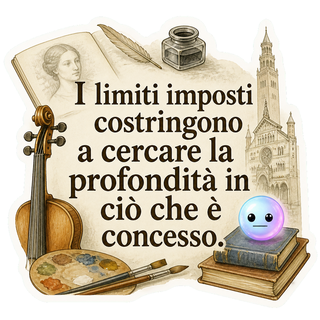 I limiti imposti costringono a cercare la profondità in ciò che è concesso.