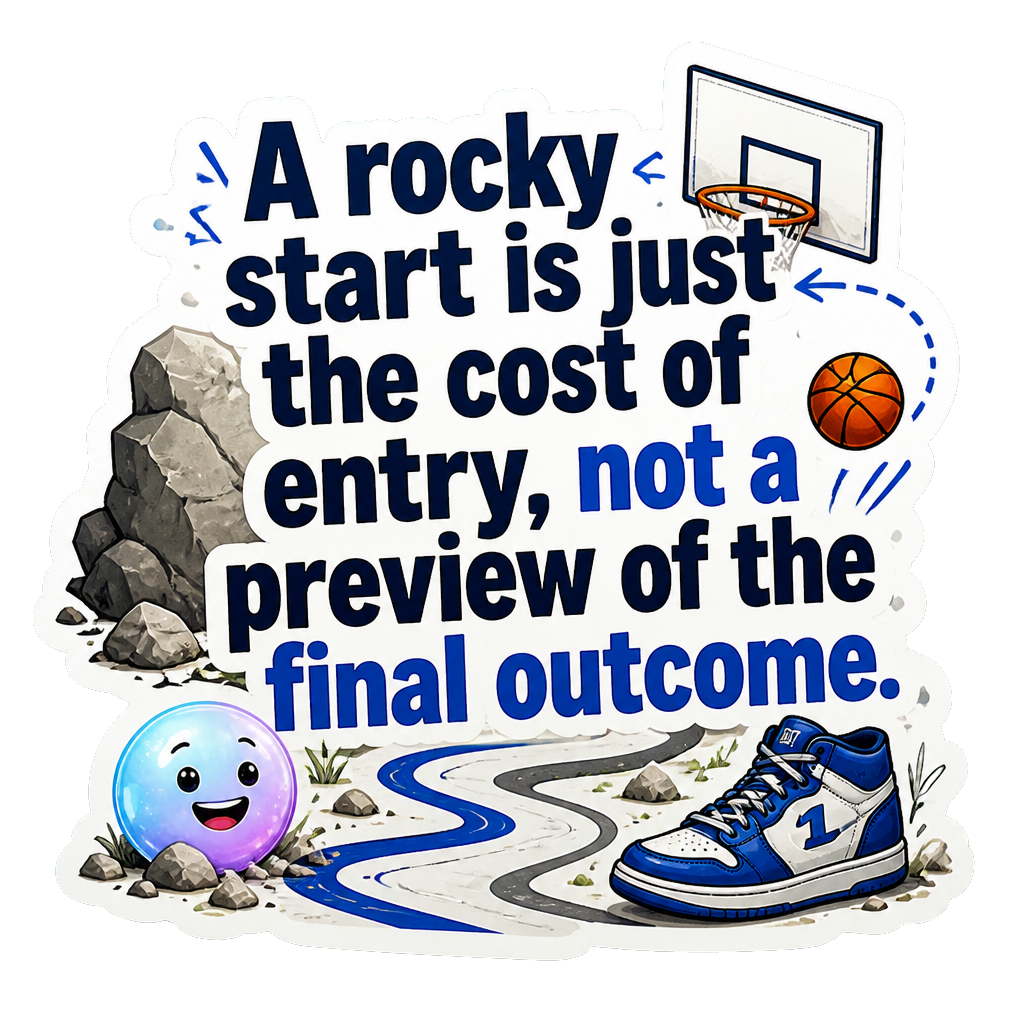 A rocky start is just the cost of entry, not a preview of the final outcome.
