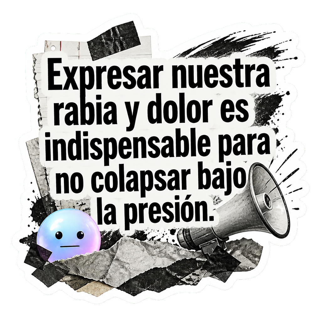 Expresar nuestra rabia y dolor es indispensable para no colapsar bajo la presión.
