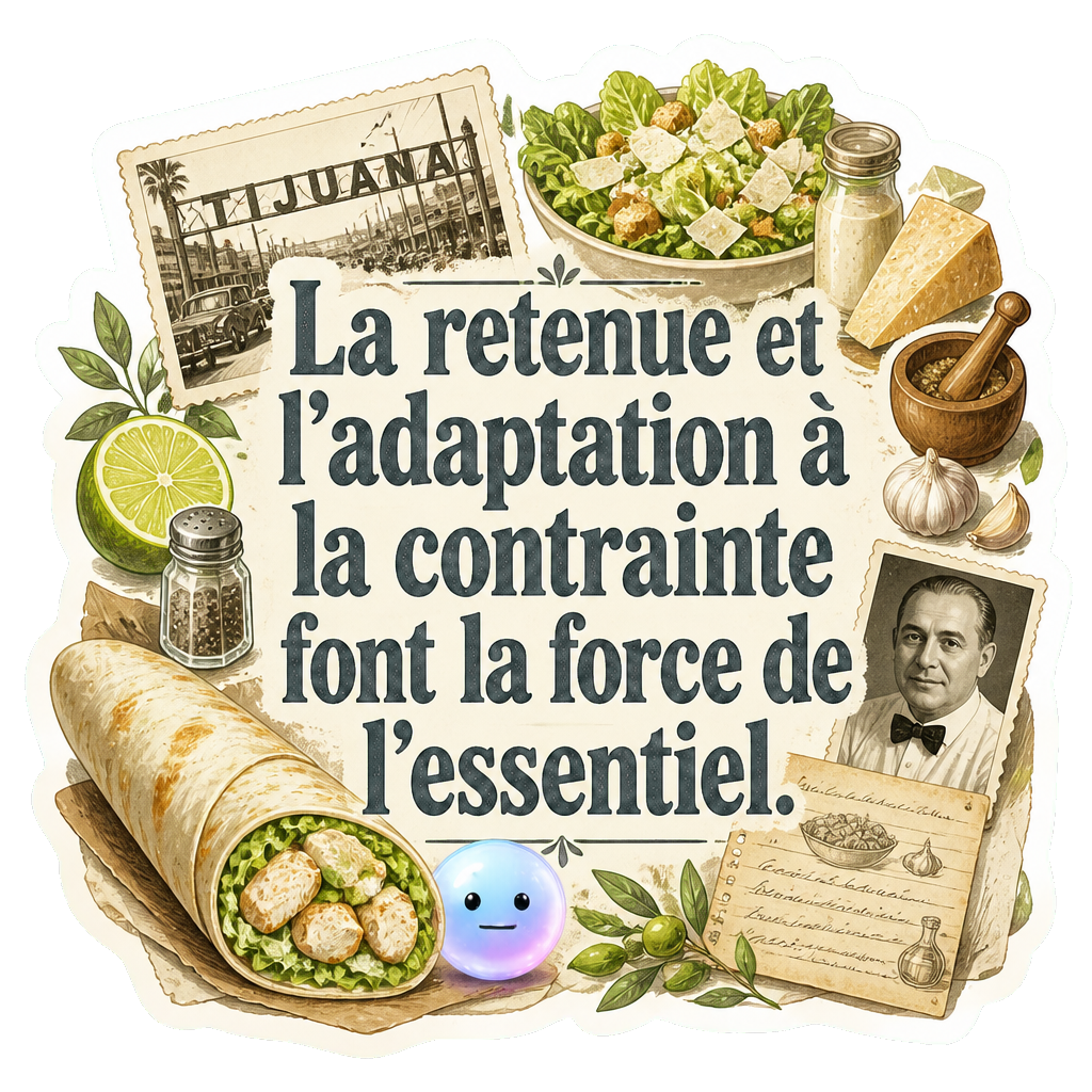 La retenue et l'adaptation à la contrainte font la force de l'essentiel.
