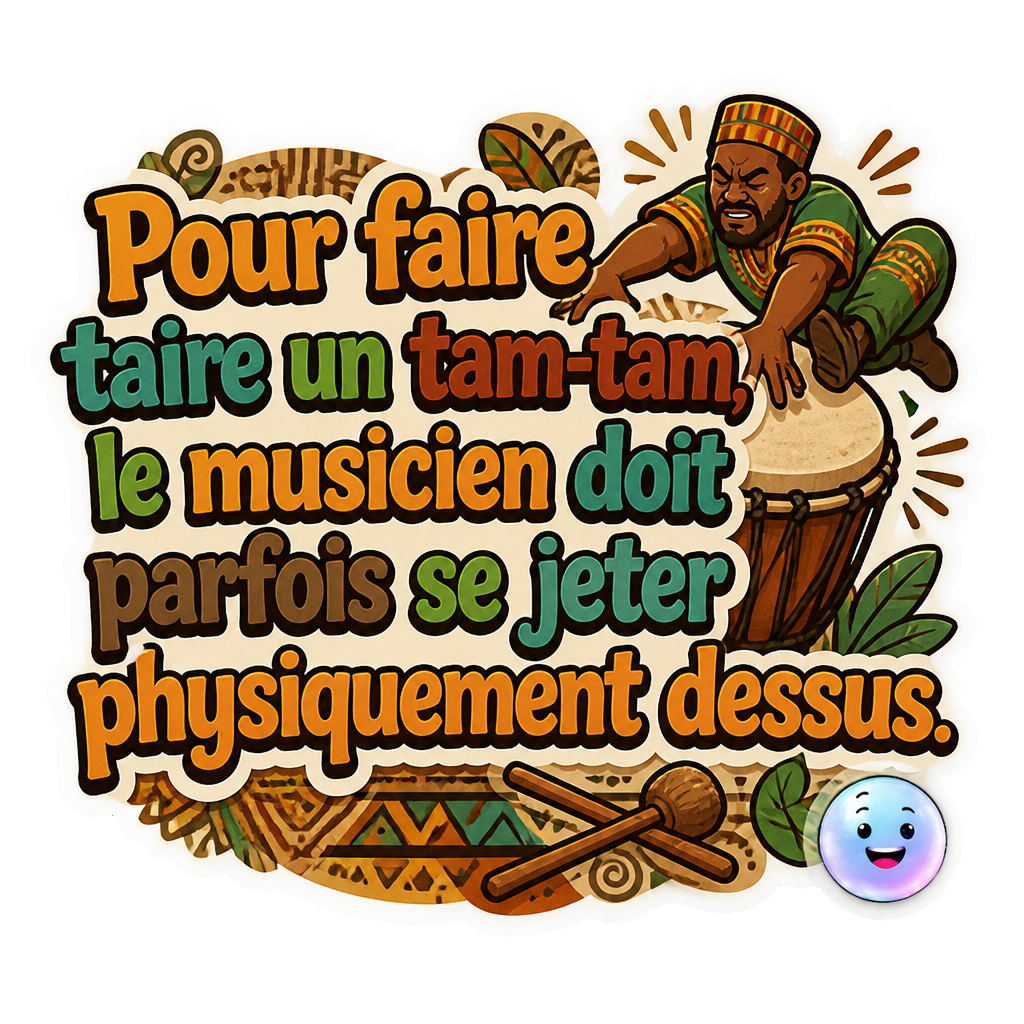 Pour faire taire un tam-tam, le musicien doit parfois se jeter physiquement dessus.