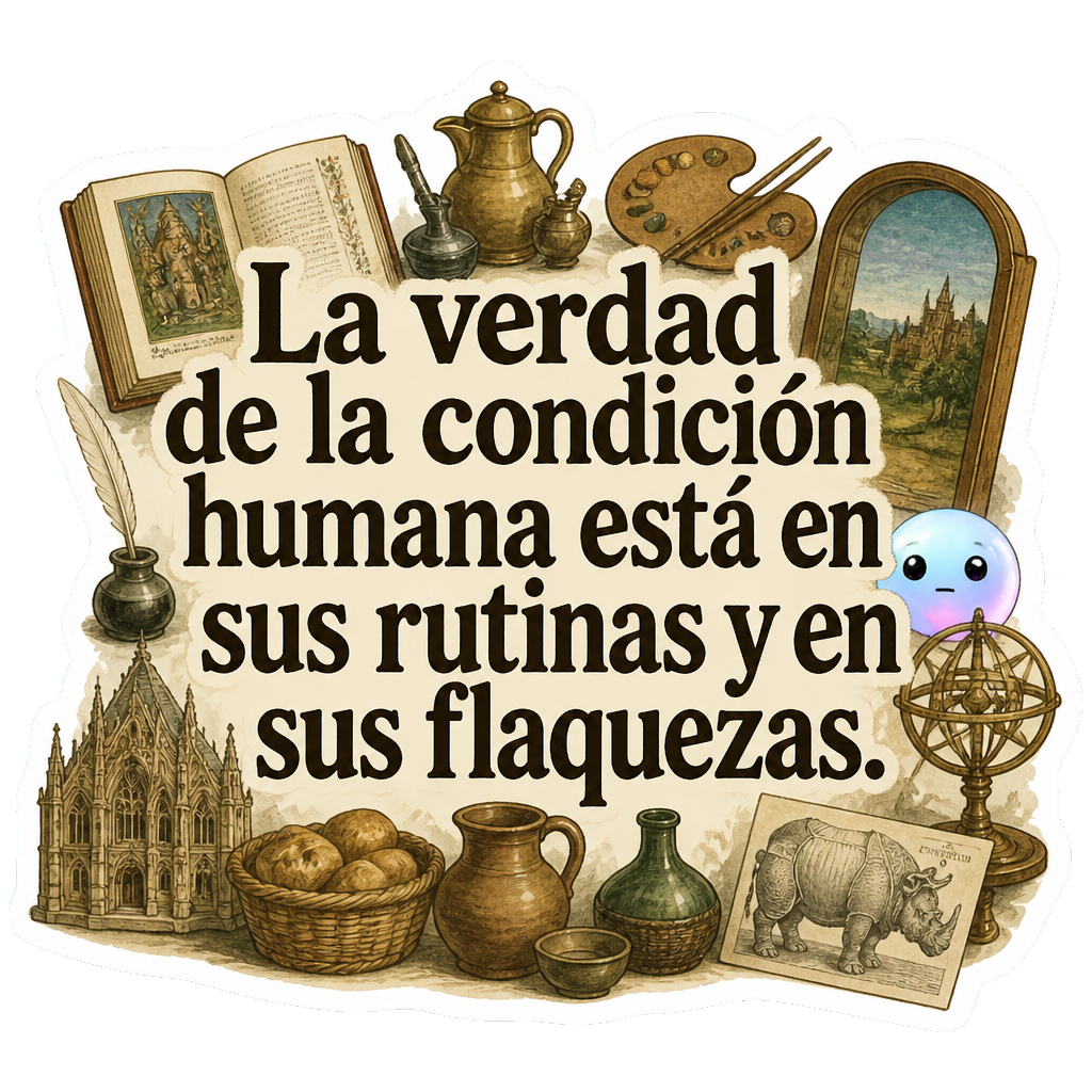 La verdad de la condición humana está en sus rutinas y en sus flaquezas.