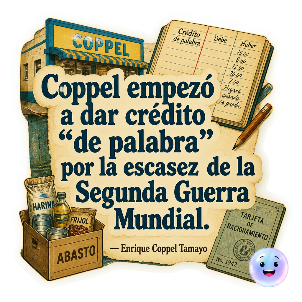 Coppel empezó a dar crédito "de palabra" por la escasez de la Segunda Guerra Mundial.