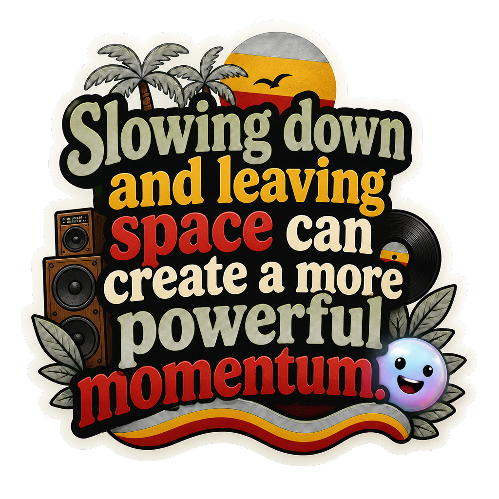Slowing down and leaving space can create a more powerful momentum.