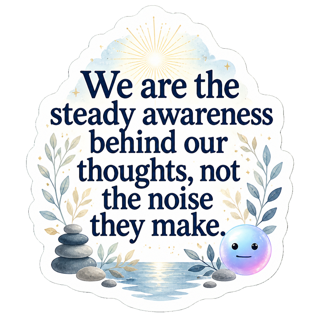 We are the steady awareness behind our thoughts, not the noise they make.
