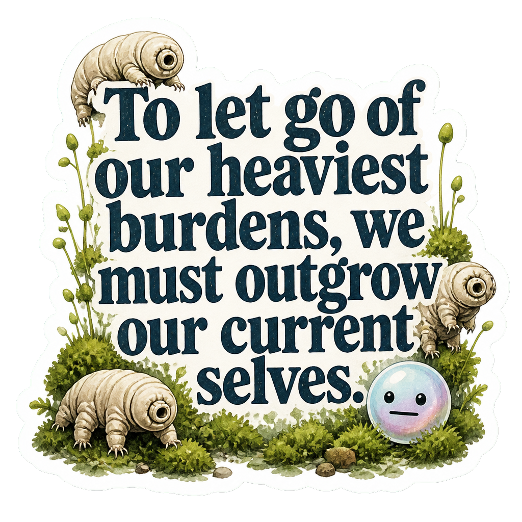 To let go of our heaviest burdens, we must outgrow our current selves.
