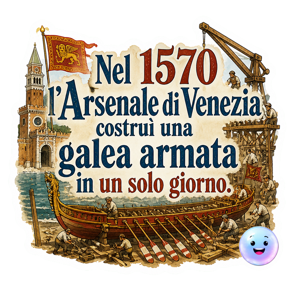 Nel 1570 l'Arsenale di Venezia costruì una galea armata in un solo giorno.