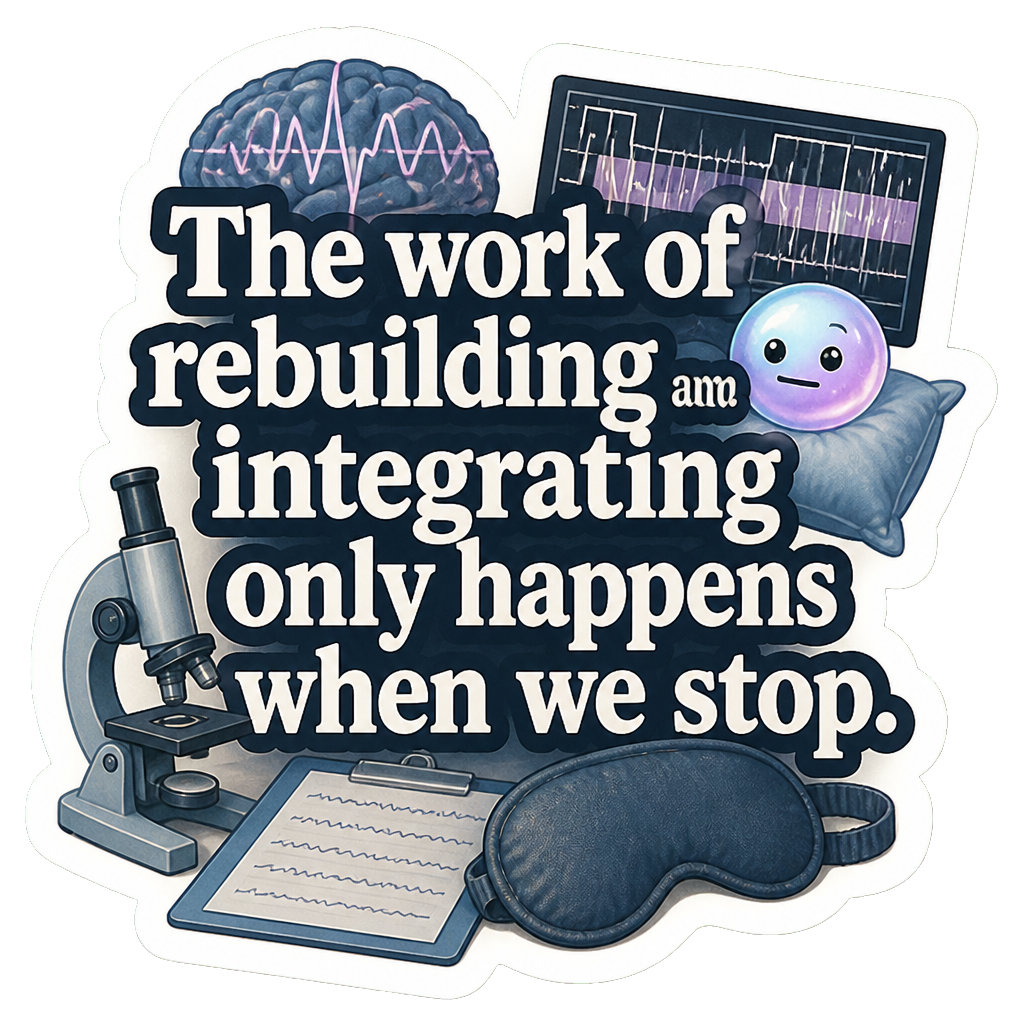 The work of rebuilding and integrating only happens when we stop.