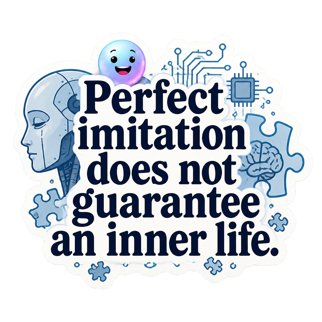 Perfect imitation does not guarantee an inner life.
