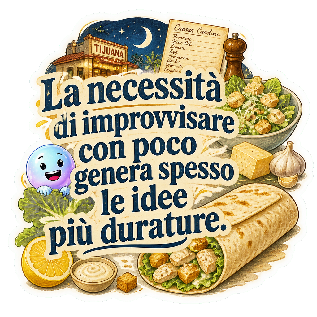 La necessità di improvvisare con poco genera spesso le idee più durature.