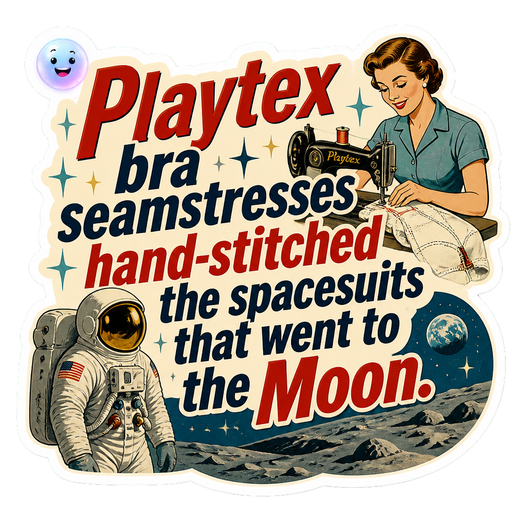 Playtex bra seamstresses hand-stitched the spacesuits that went to the Moon.
