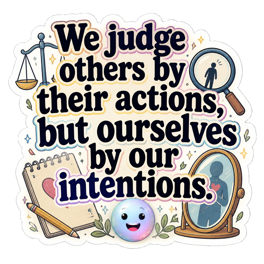 We judge others by their actions, but ourselves by our intentions.