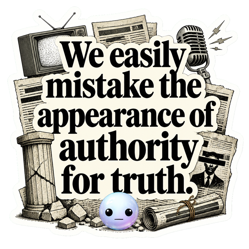 We easily mistake the appearance of authority for truth.