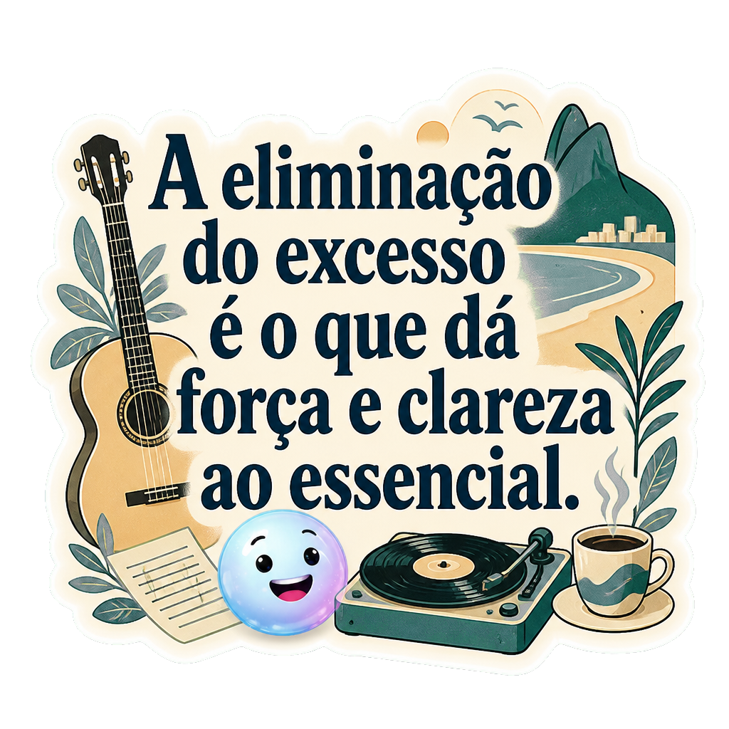 A eliminação do excesso é o que dá força e clareza ao essencial.
