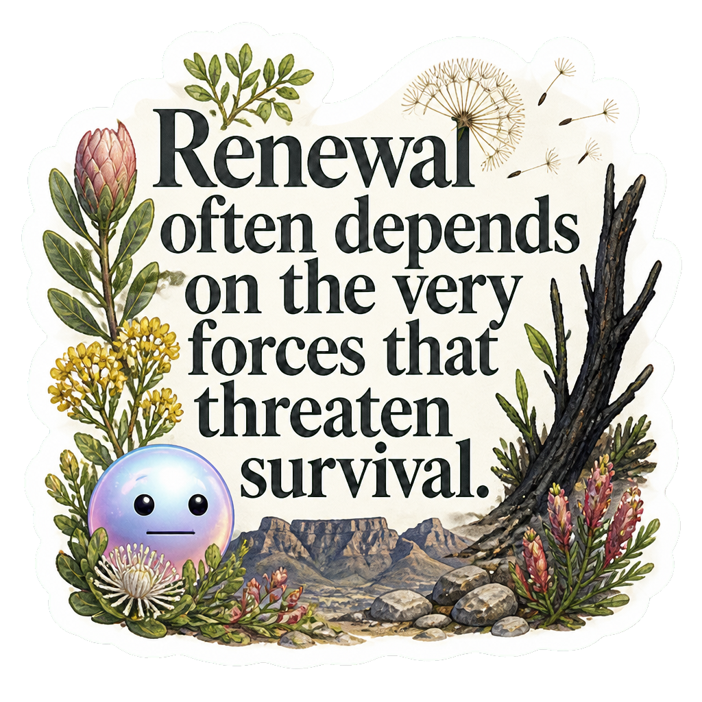Renewal often depends on the very forces that threaten survival.