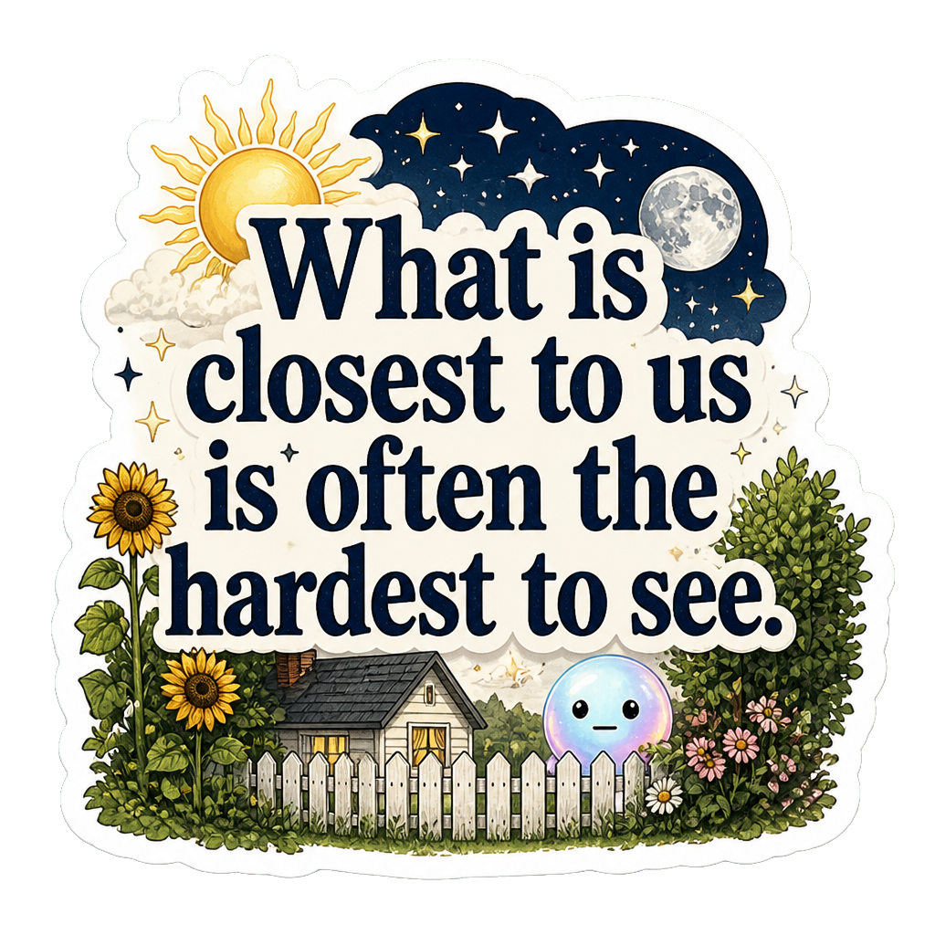 What is closest to us is often the hardest to see.