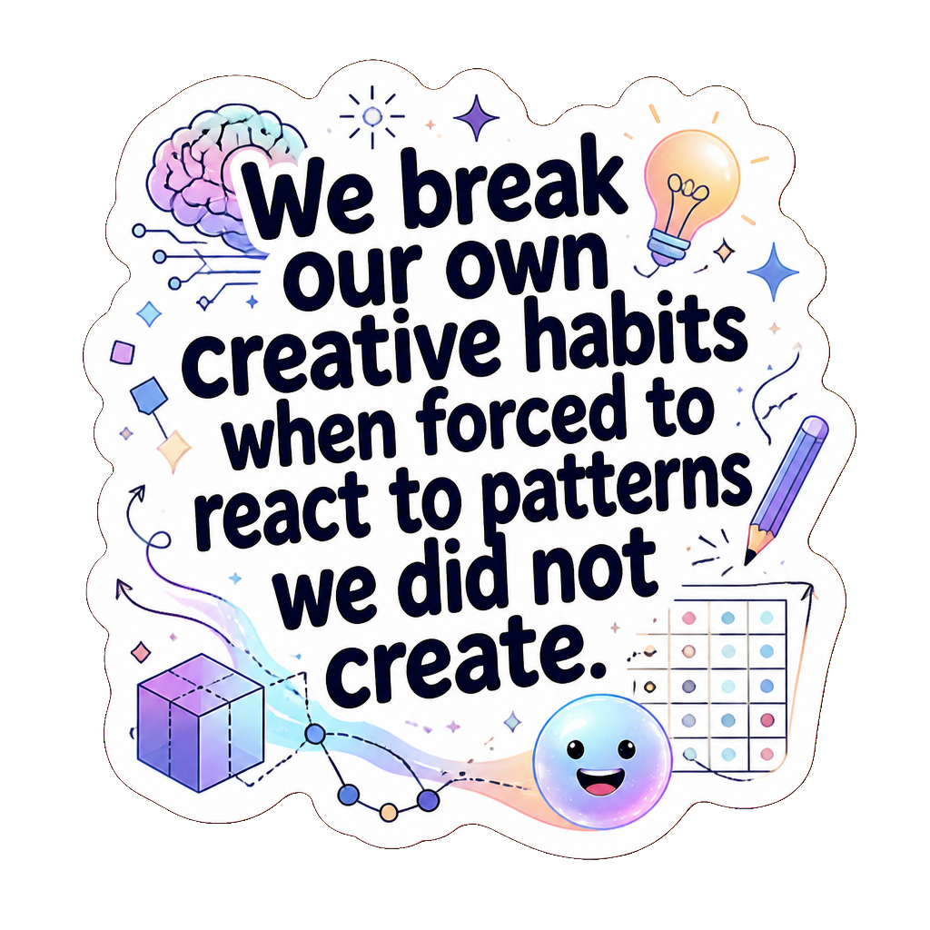 We break our own creative habits when forced to react to patterns we did not create.