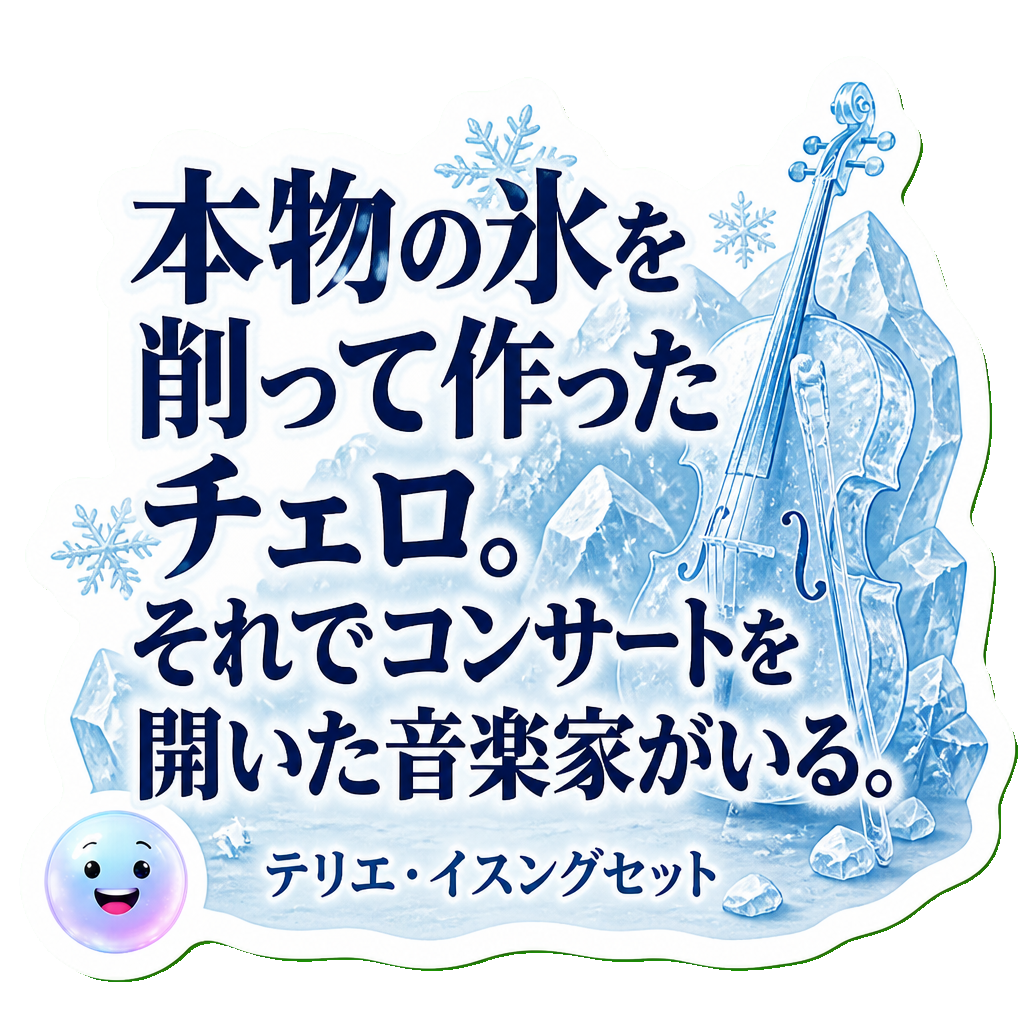 本物の氷を削って作ったチェロ。それでコンサートを開いた音楽家がいる。
