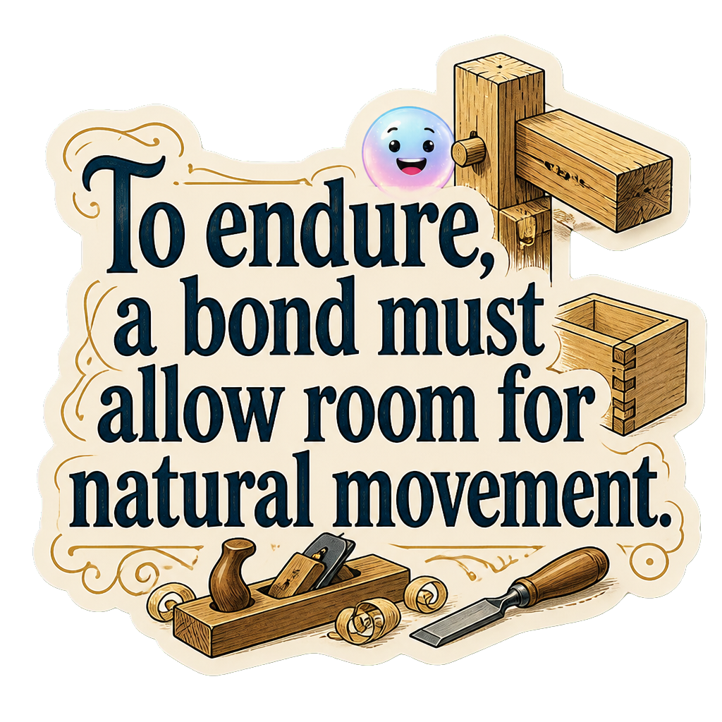 To endure, a bond must allow room for natural movement.