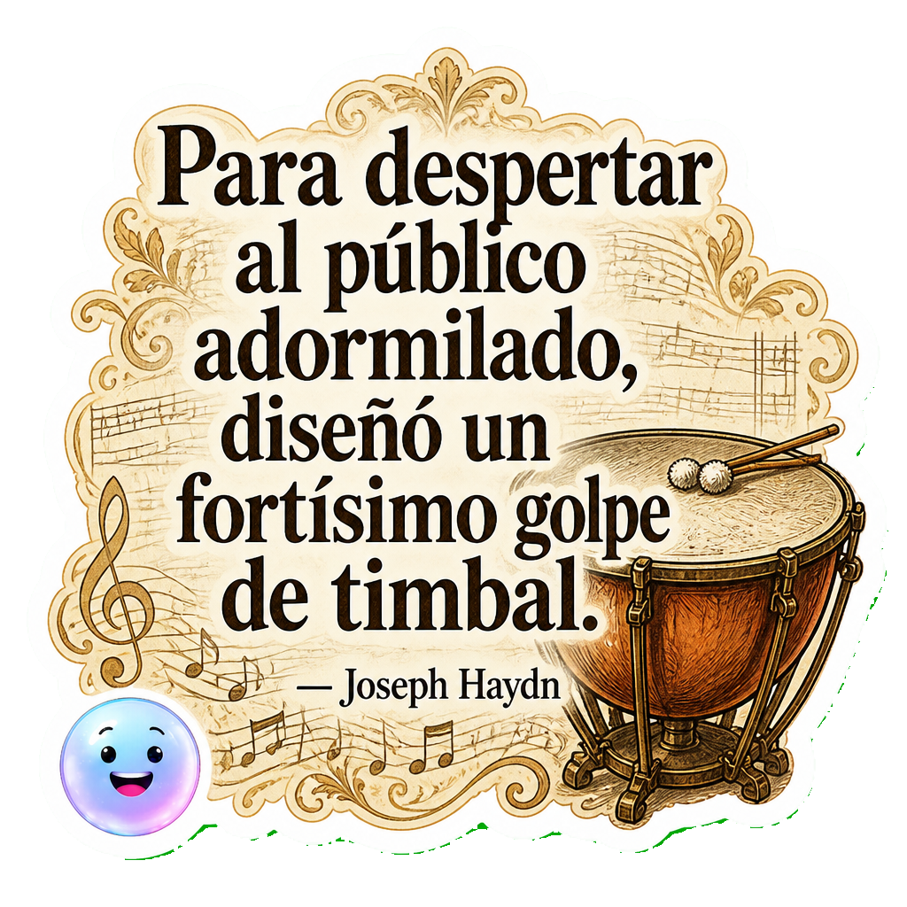 Para despertar al público adormilado, diseñó un fortísimo golpe de timbal.