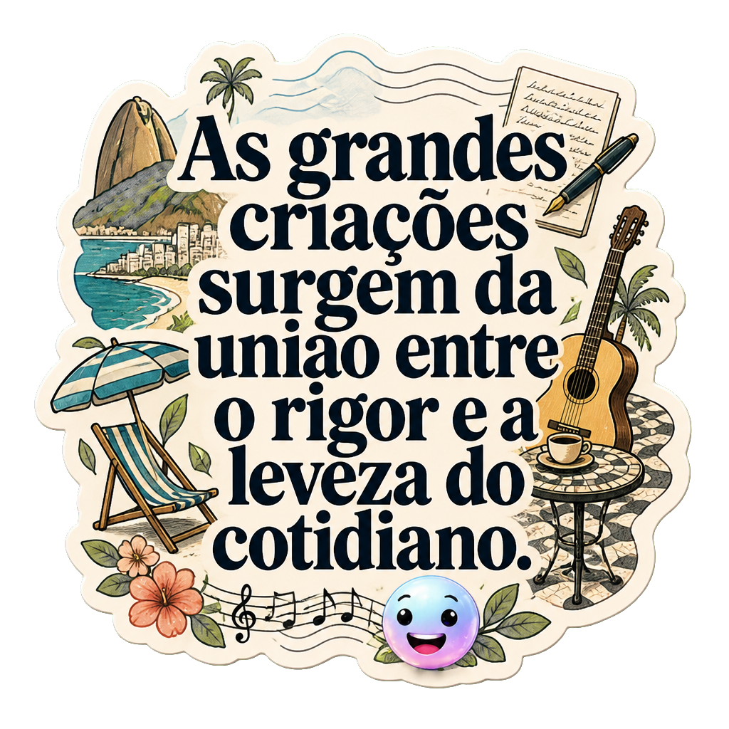 As grandes criações surgem da união entre o rigor e a leveza do cotidiano.
