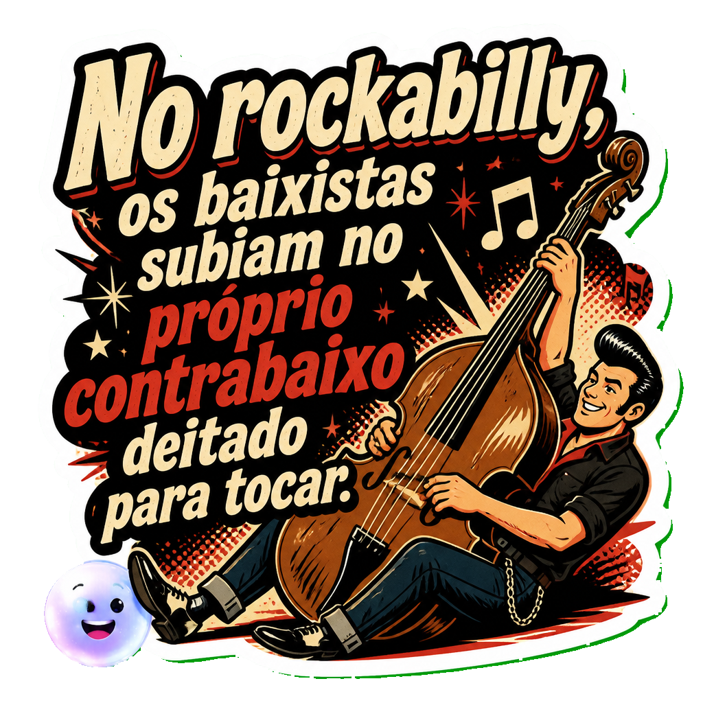 No rockabilly, os baixistas subiam no próprio contrabaixo deitado para tocar.