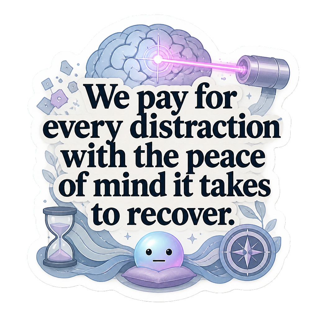 We pay for every distraction with the peace of mind it takes to recover.