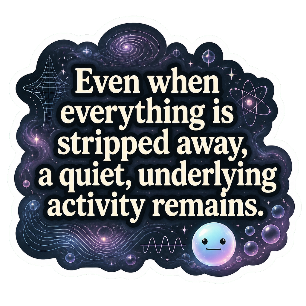 Even when everything is stripped away, a quiet, underlying activity remains.