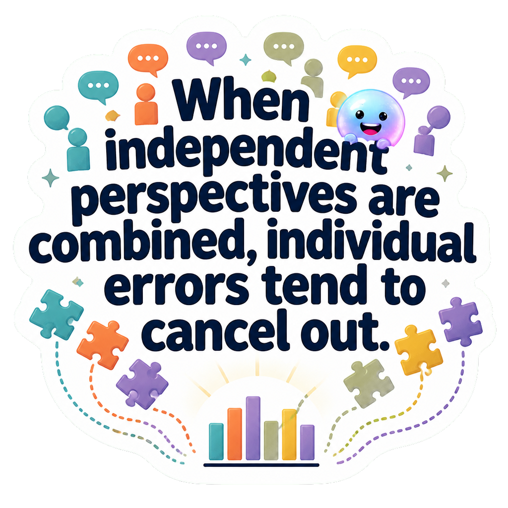 When independent perspectives are combined, individual errors tend to cancel out.