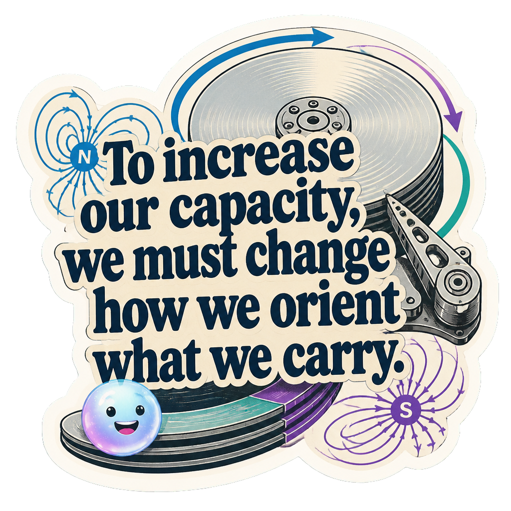 To increase our capacity, we must change how we orient what we carry.