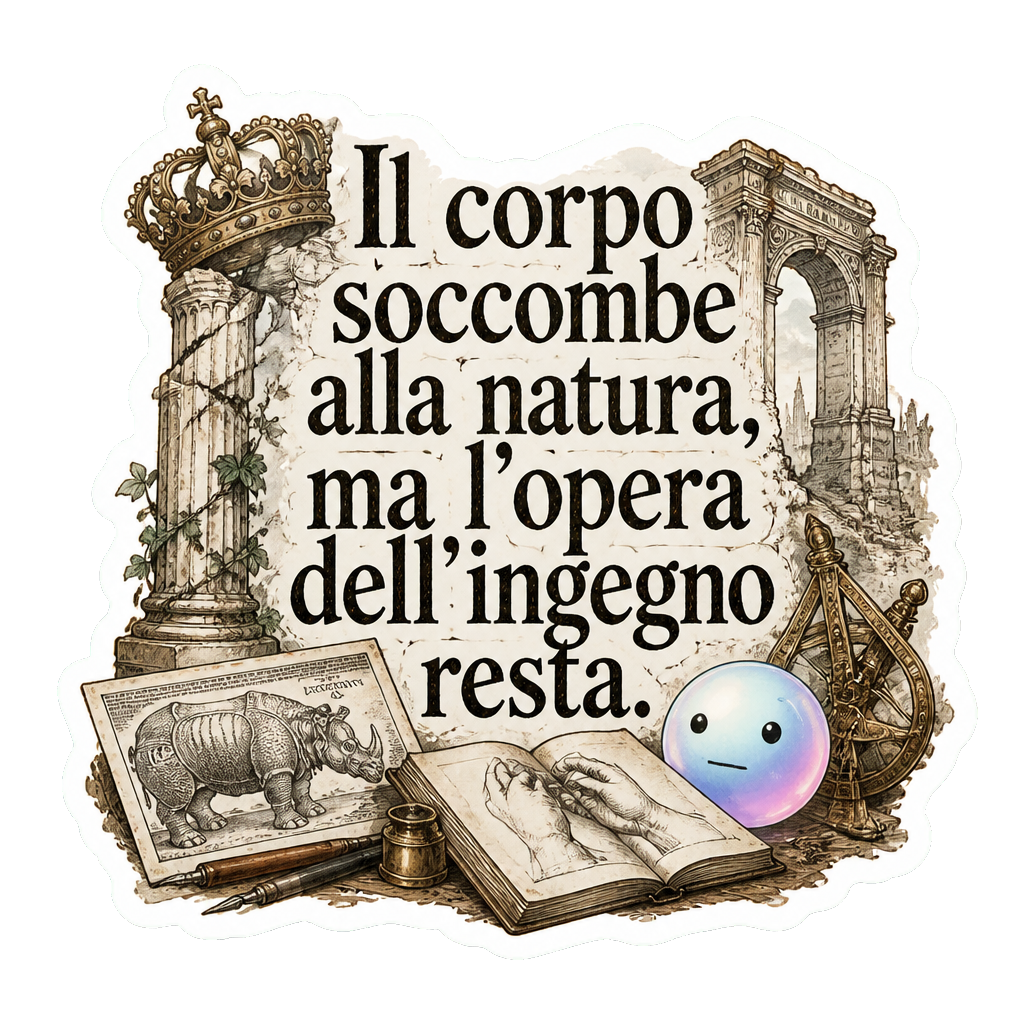 Il corpo soccombe alla natura, ma l'opera dell'ingegno resta.