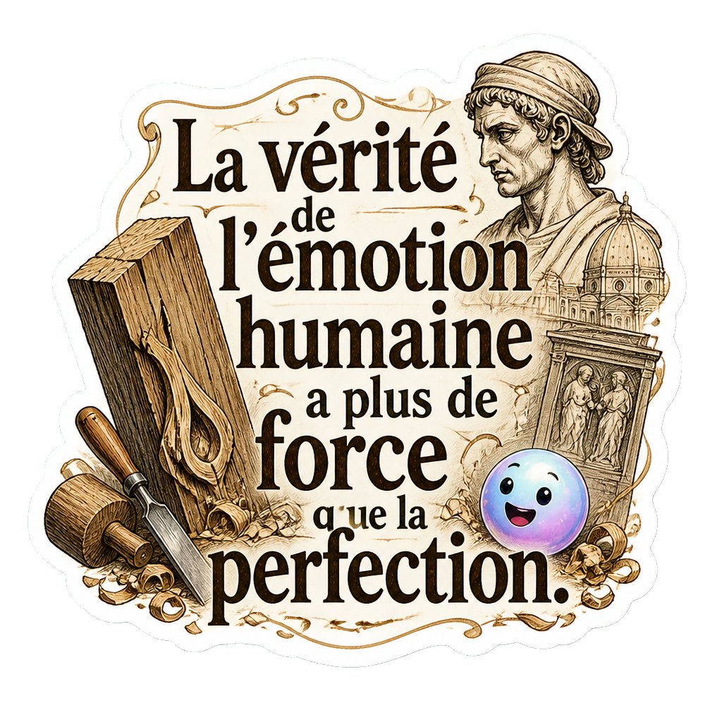 La vérité de l'émotion humaine a plus de force que la perfection.