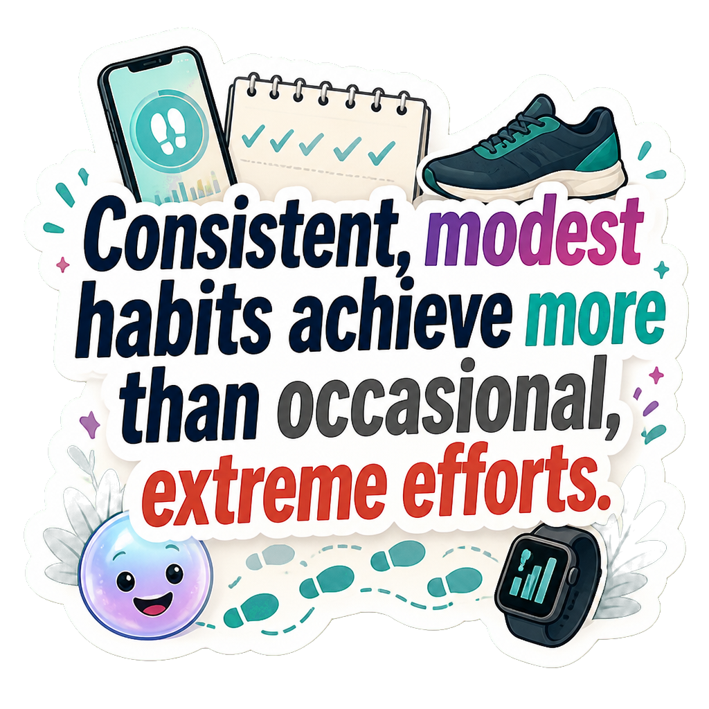 Consistent, modest habits achieve more than occasional, extreme efforts.