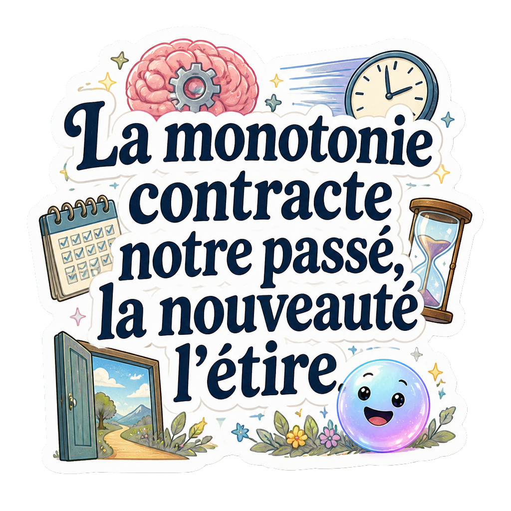La monotonie contracte notre passé, la nouveauté l'étire.