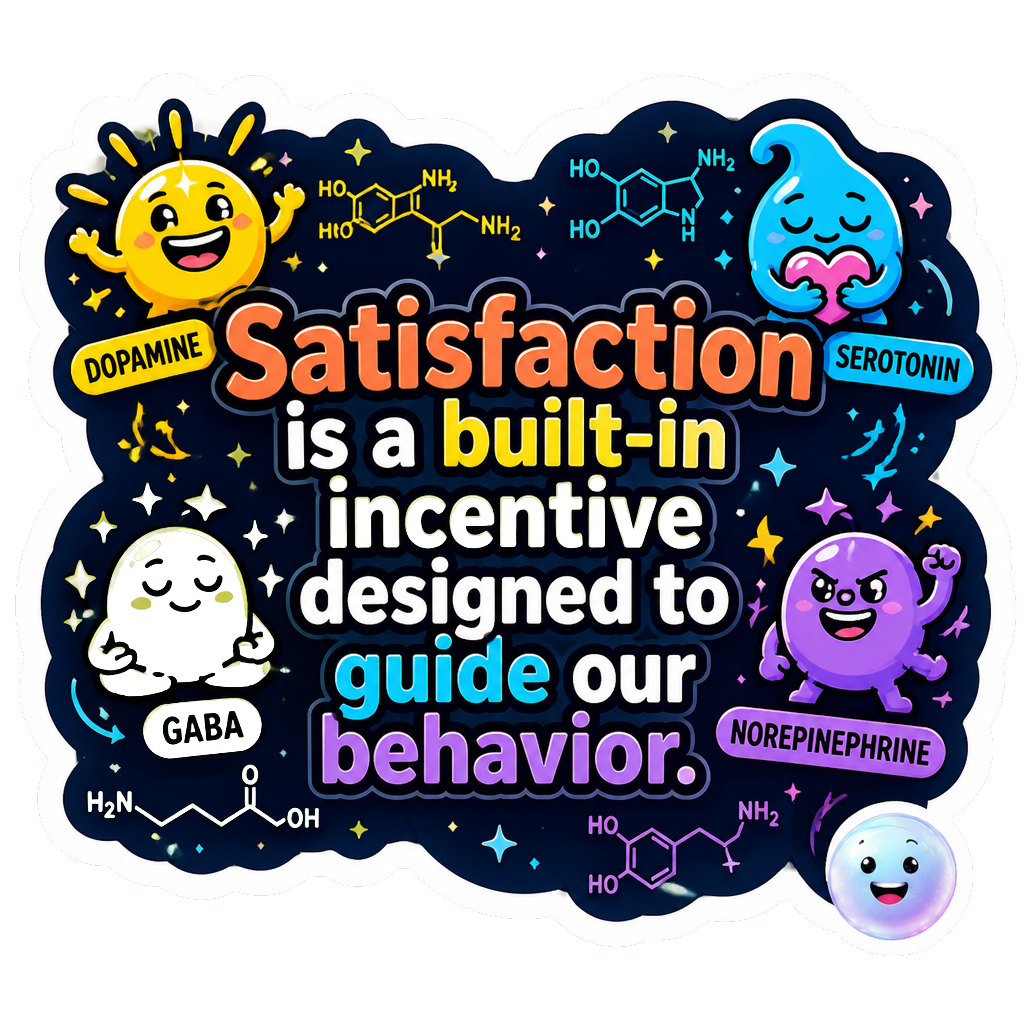 Satisfaction is a built-in incentive designed to guide our behavior.