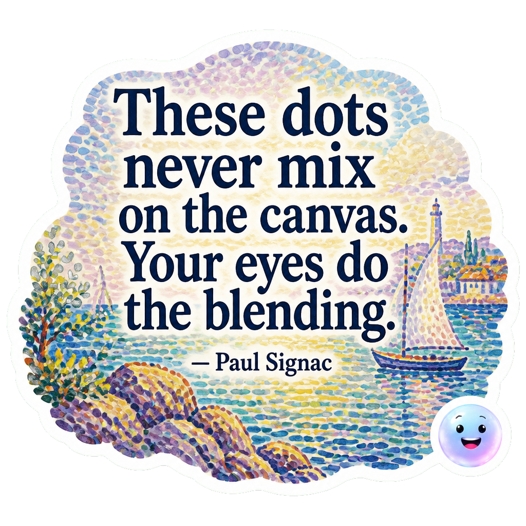 These dots never mix on the canvas. Your eyes do the blending.
