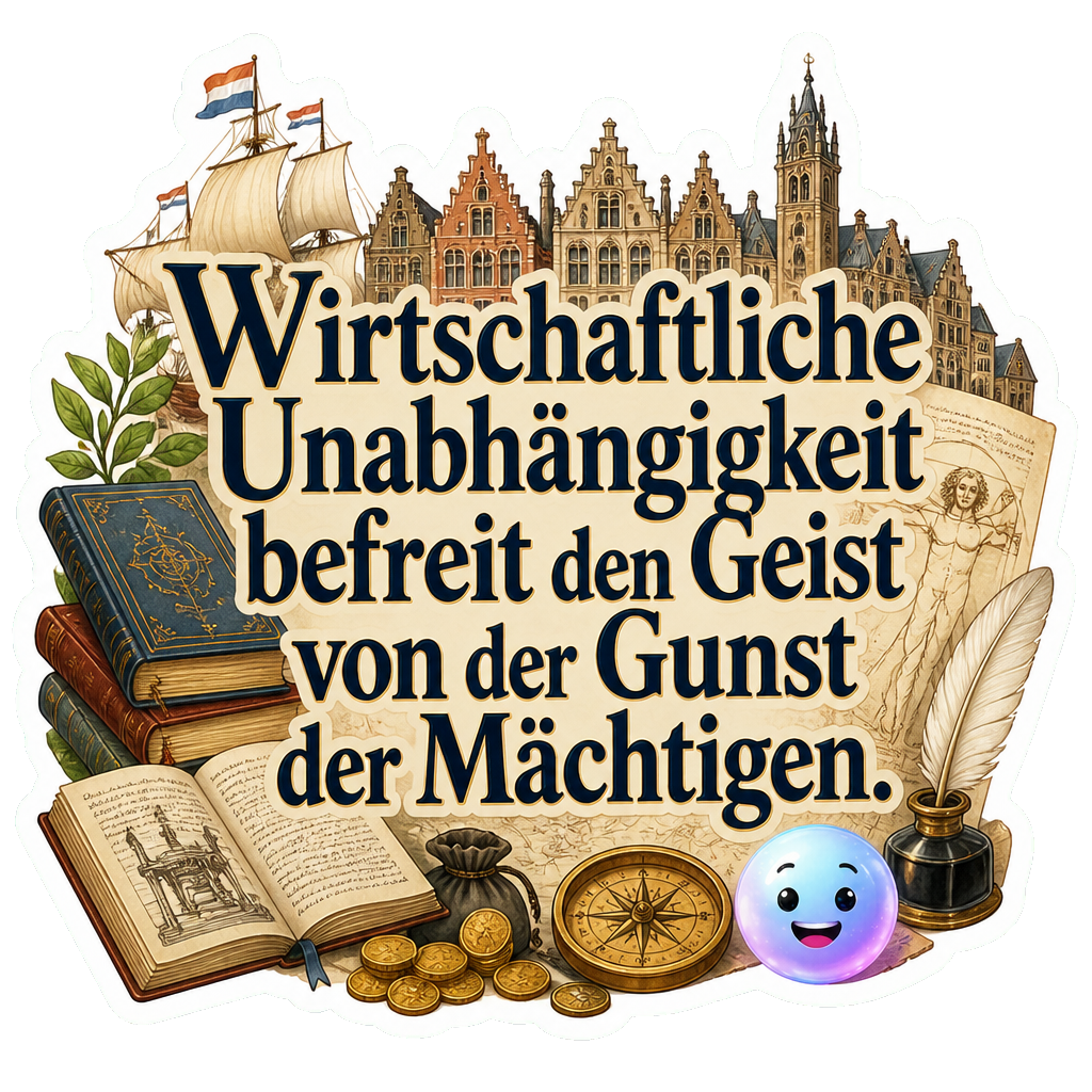 Wirtschaftliche Unabhängigkeit befreit den Geist von der Gunst der Mächtigen.