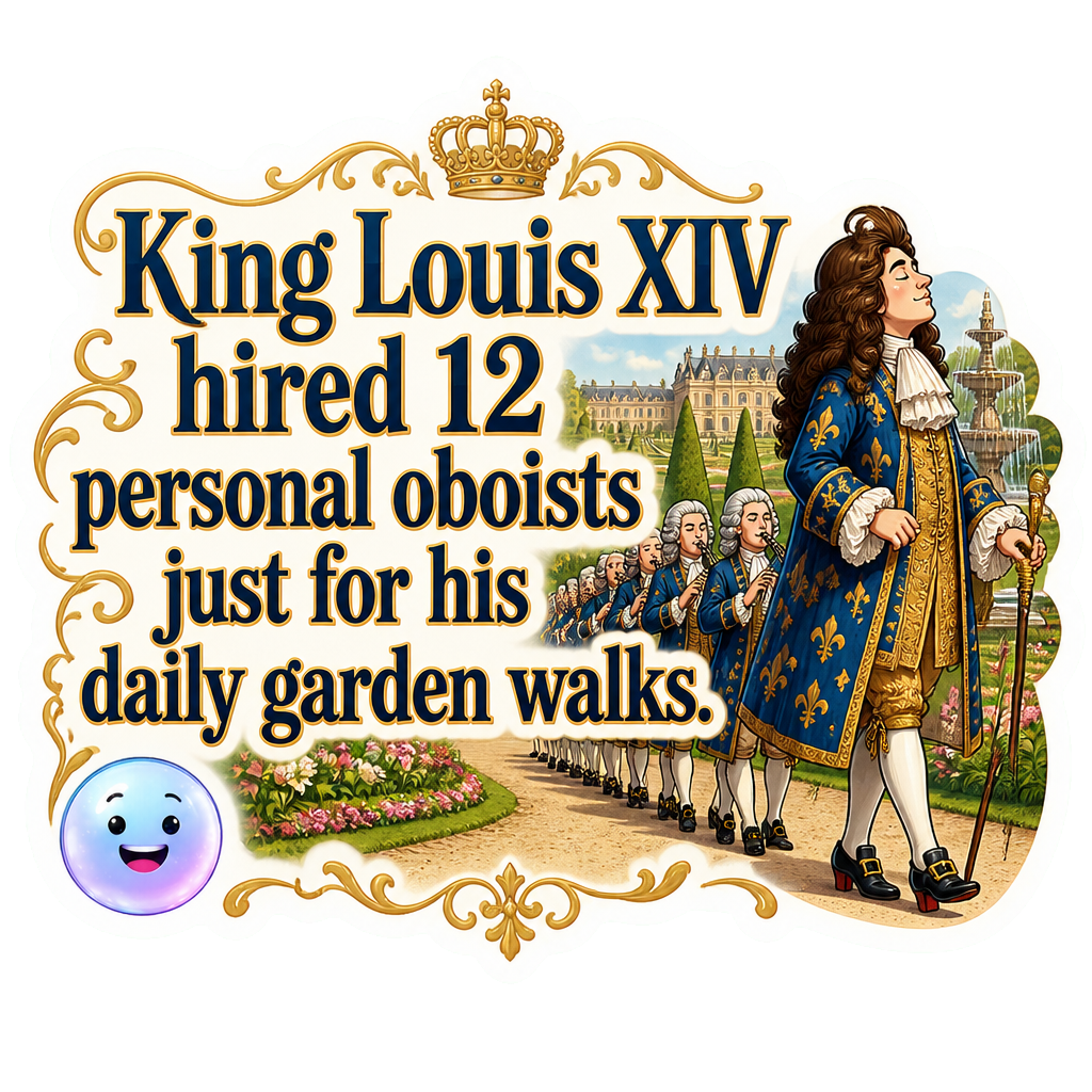 King Louis XIV hired 12 personal oboists just for his daily garden walks.
