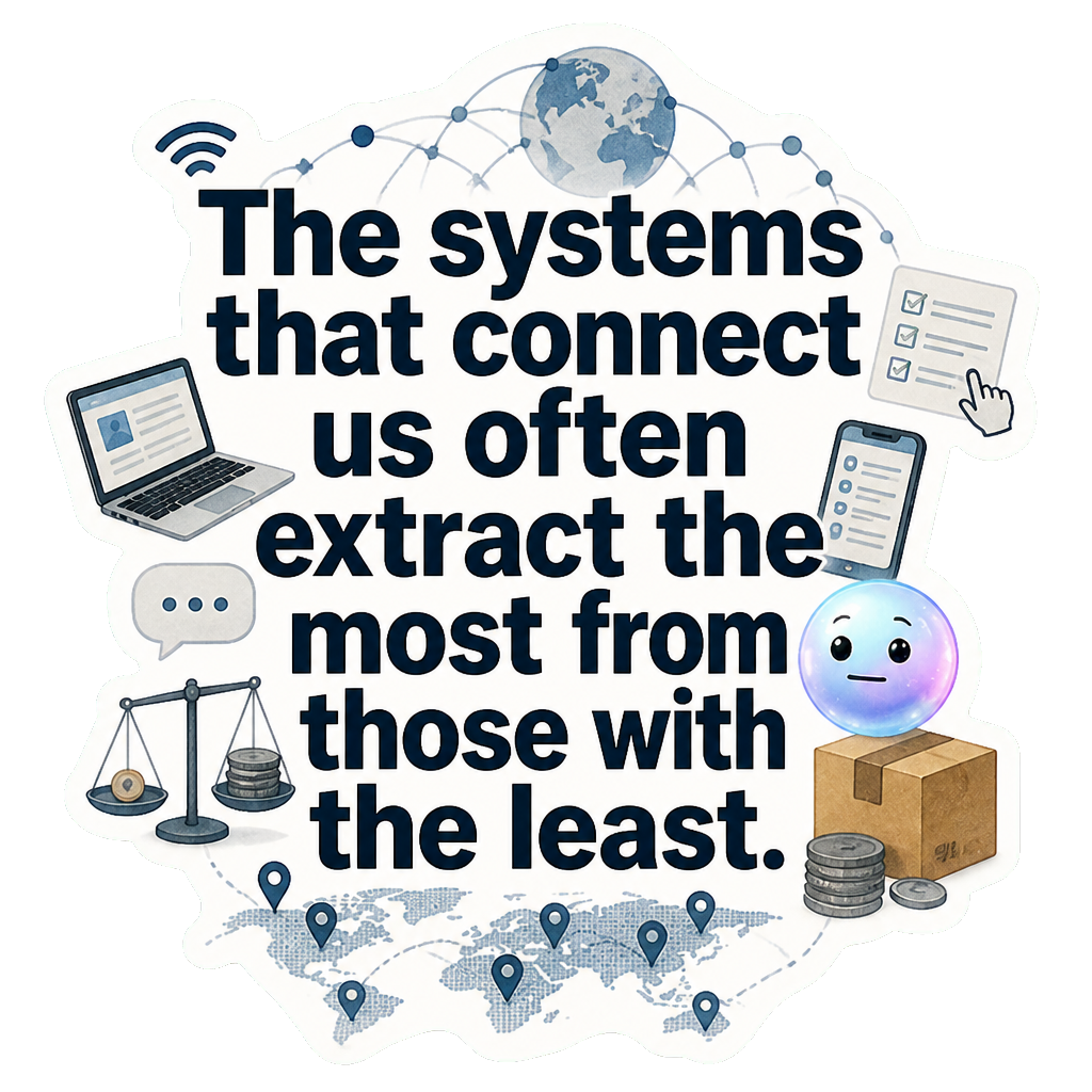 The systems that connect us often extract the most from those with the least.