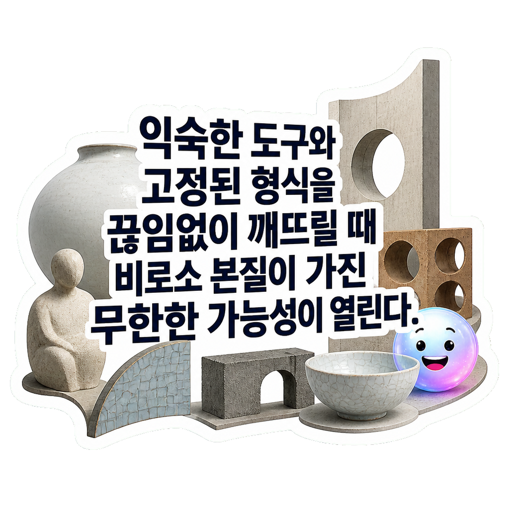 익숙한 도구와 고정된 형식을 끊임없이 깨뜨릴 때 비로소 본질이 가진 무한한 가능성이 열린다.