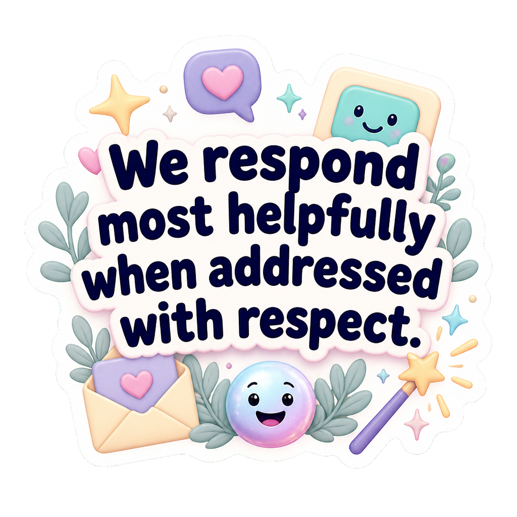 We respond most helpfully when addressed with respect.