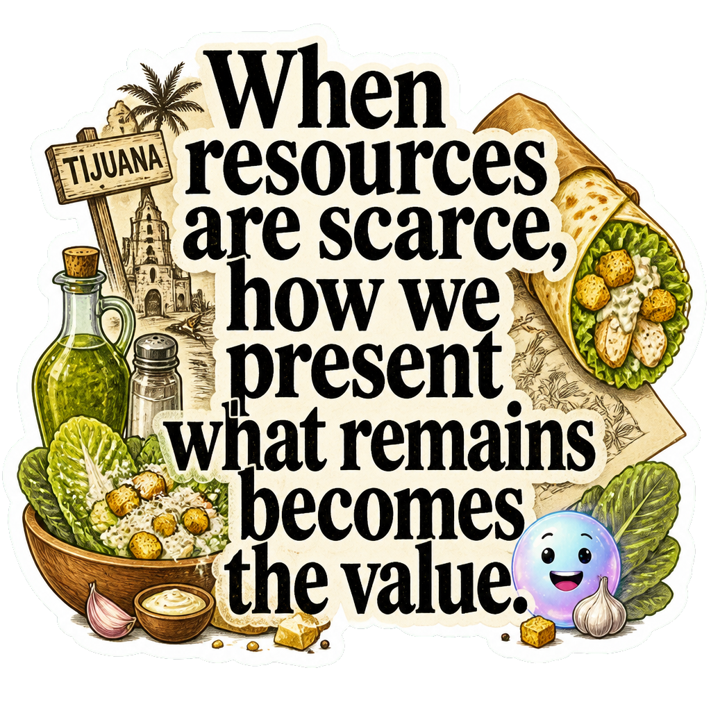 When resources are scarce, how we present what remains becomes the value.