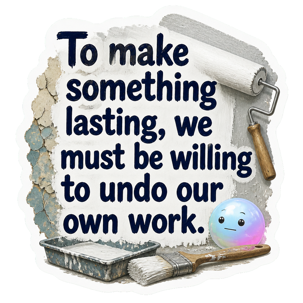To make something lasting, we must be willing to undo our own work.