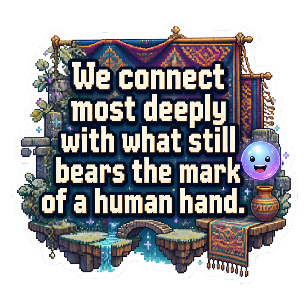 We connect most deeply with what still bears the mark of a human hand.