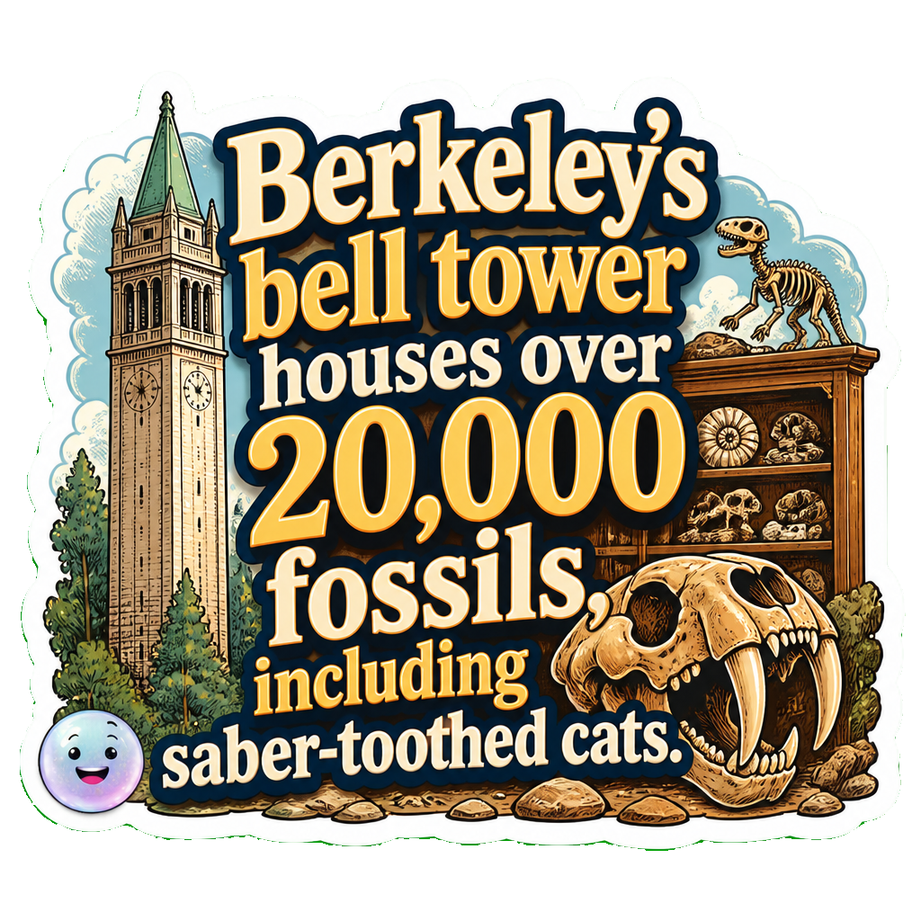 Berkeley’s bell tower houses over 20,000 fossils, including saber-toothed cats.