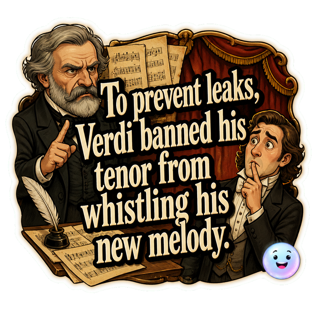 To prevent leaks, Verdi banned his tenor from whistling his new melody.